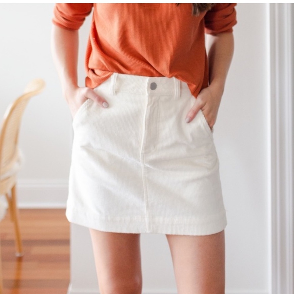 Everlane Women's Cream jeans Skirt
